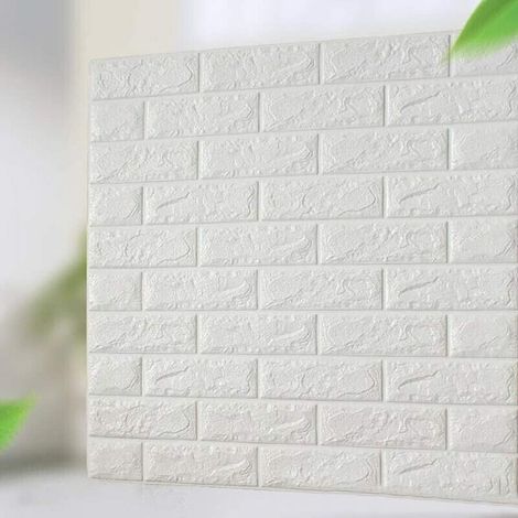 Lot de 10 stickers muraux 3D en mousse XPE – Auto-adhésifs et imperméables – Texture brique – 350 x 380 mm – Décoration intérieure – (1/5)