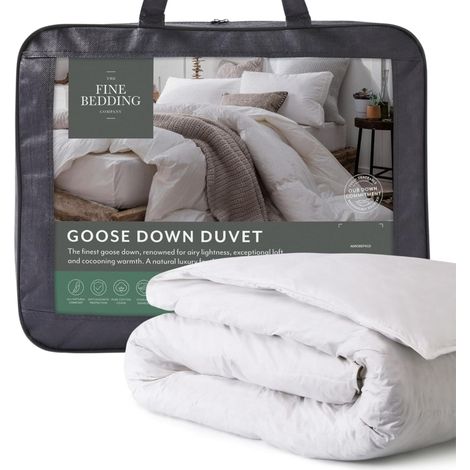 Couette d'hiver en duvet d'oie 13,5 tog – Couette d'hiver avec plumes et duvet, rembourrage naturel respirant, housse en coton doux, lavable – Super King (1/5)
