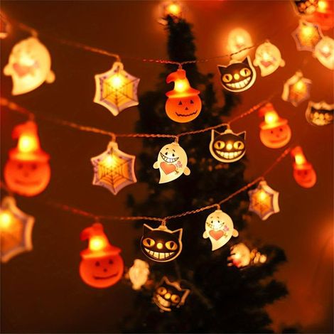 Set 3M 20 LED Halloween Lichterkette mit Bat Geist Pendant für Halloween Außenbereich Innenbereich Dekoration (1/5)