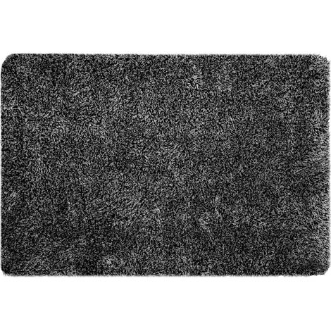 Tapis ultra-absorbant en fibres mélangées pour l’entrée Noir 45x75 cm