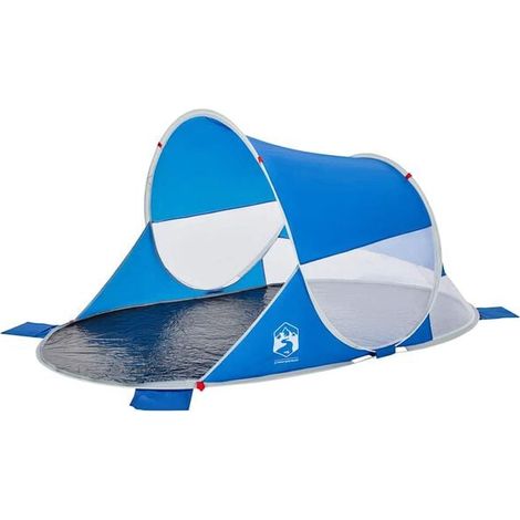 Tente de plage bleu ciel imperméable et rétractable
