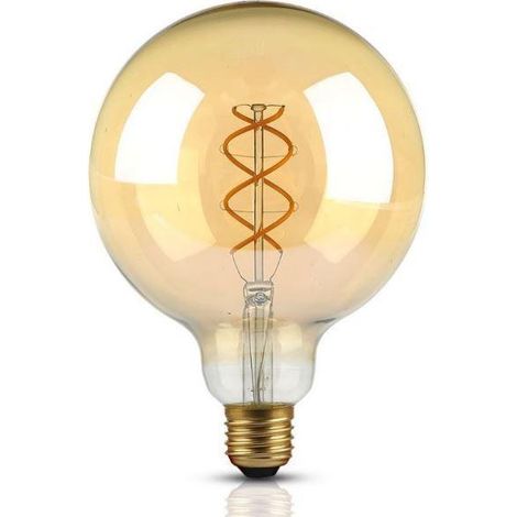 Bombilla LED V-TAC E27 de 5 W, filamento G125, ámbar, blanco cálido