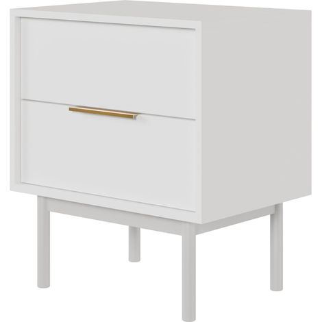 Selsey Viviaro - Nachttisch mit 2 Schubladen, weiß, 54 cm (1/4)