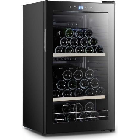 Cave à vin de service 39 bouteilles – Design noir – Éclairage LED – Système anti-vibration – Régulation électronique – La Sommeliere - SLS41 (1/5)