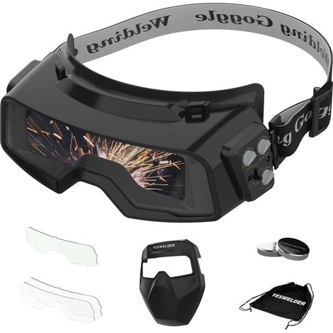Lunettes de soudage auto-obscurcissantes à couleurs réelles, large teinte 4/5-9/9-13 avec meulage, lunettes de soudage, masque de soudeur, casque de soudage pour TIG MIG ARC Cut (1/5)