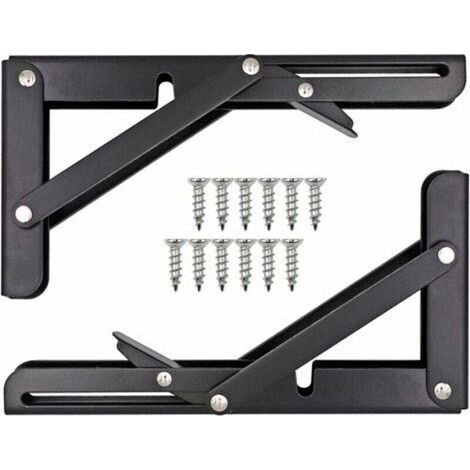 Soporte de estante plegable para nieve, XU, estante de pared plegable, soporte plegable resistente, soportes y clavijas para estantes, para bancos de trabajo y estantes, 8 pulgadas - KZQ (1/4)