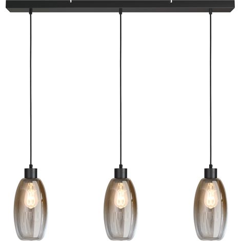 Lampe suspendue en verre Olive 3x Ø 15cm - noir - 2431-05-100-3-02-15 (1/3)