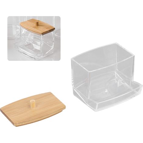 Boîte de Coton-Tige Transparente Robuste avec Couvercle, Étui de Rangement Pratique et Lisse (1/5)