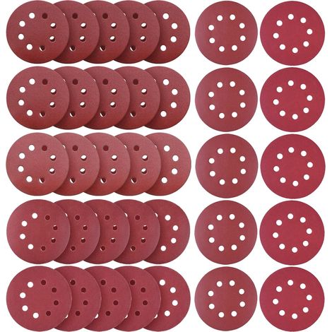 35 Disques De Ponçage, 125mm, 8 Trous, Grain 320-2000, Pour Ponceuse Excentrique, Bois Métal