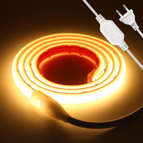 COB LED Strip 220V, 288 LED/M IP67 Waterproof LED Strip Neon Strip, 50 cm Cut, Double-Sided Glue, Super Bright Strip Light for Outdoor Bedroom Home Decoration (1/5)