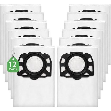 12 sacs d'aspirateur KFI 357 pour Kärcher WD2Plus/WD3/KWD1 /KWD2/KWD3/MV3/WD3.200-WD3.800M/SE4001/SE4002 Aspirateur, remplace 2.863-314.0 (1/4)