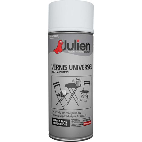 Vernis universel aérosol multi-supports - Brillant Incolore - 400 ml - Julien