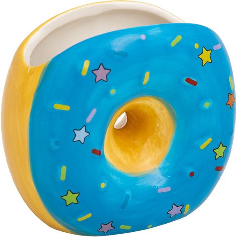 Porta lápices donut de cerámica azul 11x6,5x11 (1/5)