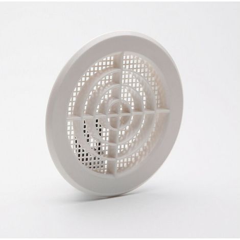 Grille avec toile moustiquaire blanche 10-11cm – Installation facile avec clips – Passage d'air 31cm² – Pour intérieur et extérieur - D-10-11cm