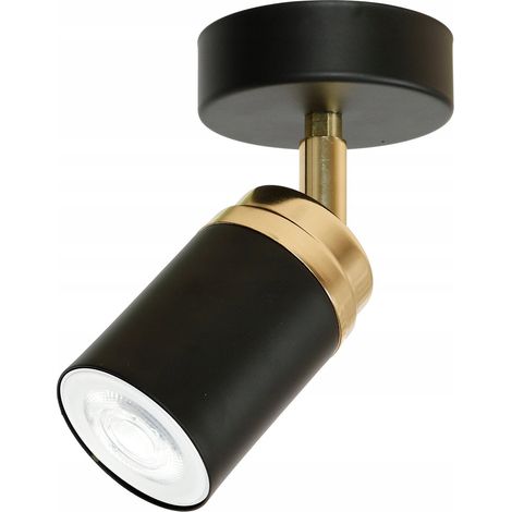 Spot plafond mural orientable noir-or GU10 Reno Luminex (1/2)