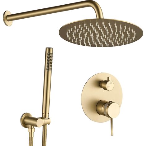 CONCEALED SHOWER SET REA LUNGO GRIP BRUSHED GOLD + BOX