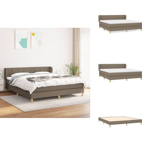 Boxspringbett mit Matratze Taupe 180x200 cm Stoff - Boxspringbett - Doppelbett - Bettenrahmen - Lattenrost - Matratze (1/5)