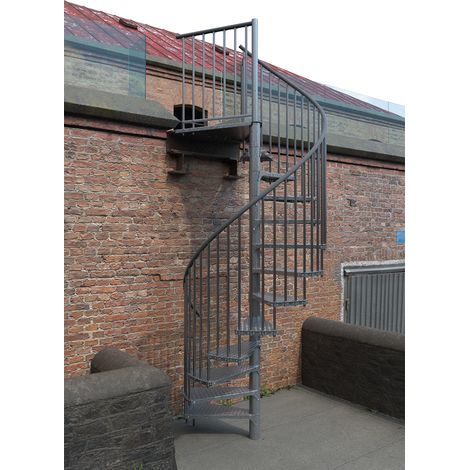 Minka Außenspindeltreppe Rondo Zink Smart 38 - 305,5cm Geschosshöhe 140cm Durchmesser