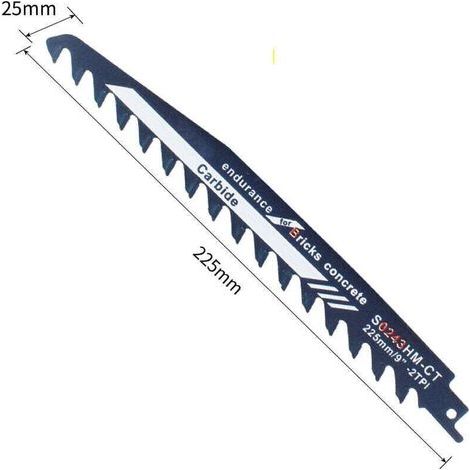 Lame De Scie En Alliage Dur Pour Couper Le Bois, Le Ciment Et La Brique Lames De Scie Alternative Pour Scie Sabre 225Mm (1/4)