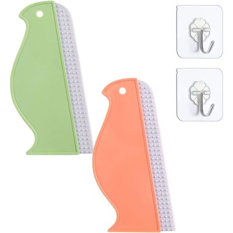 Multi-Usage Raclette de Douche,2 Raclette Salle de Bain Raclette créative en Silicone raclette vitre avec Crochet pour Verre,fenêtre de Salle de Bain et essuie-Glace de Miroir de Voiture(Le Pingouin)