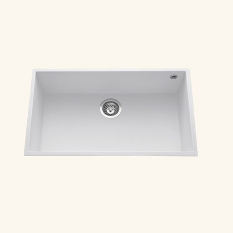 Évier sous-plan granit blanc Luisina QUADRILLE 1 bac 760x440