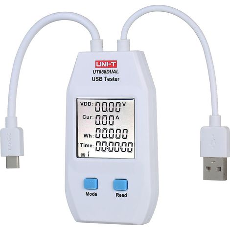 UT658-Dual USB LCD-Messgerät für Spannung, Strom und Kapazität