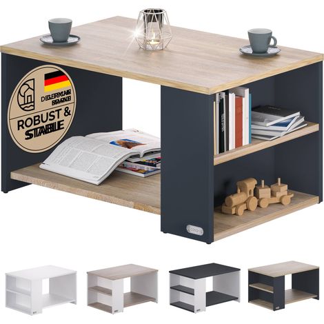 Coffee table woodgrey 90x60x50cm easy assembly