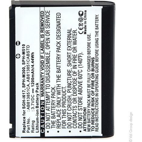 NX - Batterie téléphone, smartphone, GSM pour Samsung 3.7V 1200mAh - AB813851CAAB813851 (1/4)