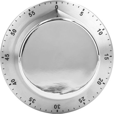 Mechanischer Küchentimer aus Edelstahl 304 mit magnetischem Saugnapf, weiß. (1/5)