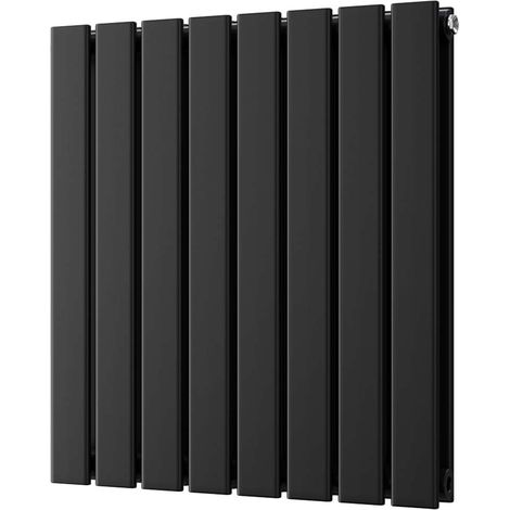 Typhoon - Black Horizontal Radiator H600mm x W544mm Double Panel