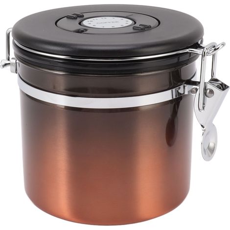 Boîte hermétique en acier inoxydable 304 pour café, thé, céréales, avec dosette, 1,2 l (1/5)