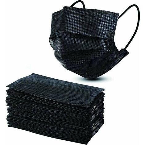 Masque facial jetable 3 couches Adulte Noir 3 couches BFE99 Meltblown