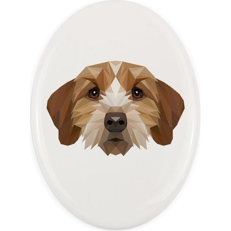 Basset Breton, Basset Fauve de Bretagne - placa geométrica con foto e inscripción de Art-Dog (1/4)