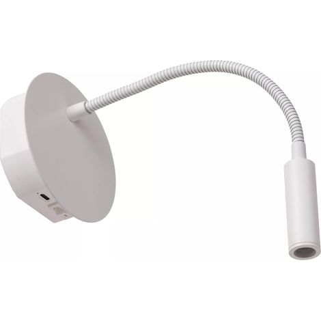 Applique bianca braccio flessibile lettura LED 2W USB Lucide (1/4)