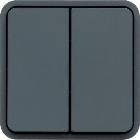 Double va-et-vient étanche VV Cubyko associable - Gris - WNA040 - Hager (1/6)