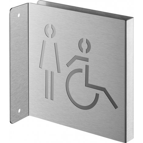 Targa segnaletica <>, acciaio inox spazzolato, 120 x 120 mm – THIRARD (1/2)