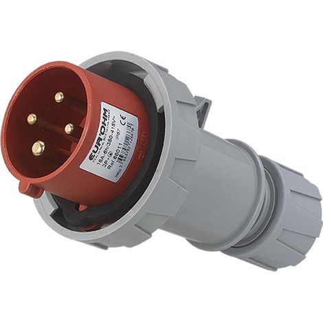 Fiche industrielle mobile droite IP67 - 3P+T - 16A - 400V AC - Eur'Ohm