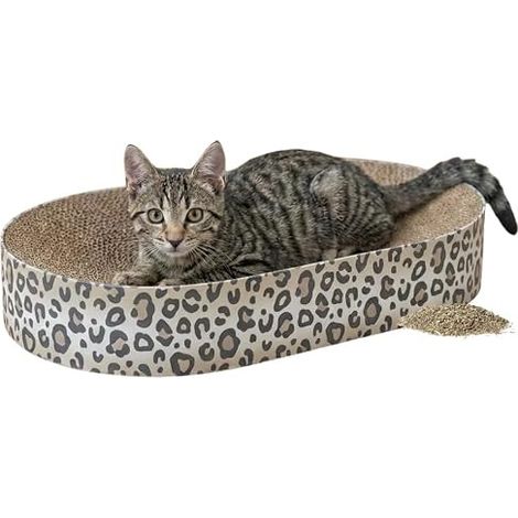 Grattoir et couchage TRIXIE LEO ovale 63 x 10 x 35 cm Crème imprimé léopard (1/3)