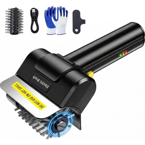 Brosse électrique extérieure pour barbecue - Nettoyeur de barbecue 2000 mAh, brosse de nettoyage rotative sans fil pour gril (1/5)