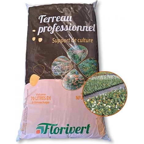 Terreau pour plantes vertes et fleurs Flori Horticole 70L, structure fine - Florivert NEG01644 (1/3)