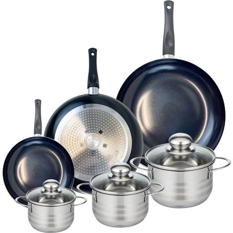 Ensemble de 3 Poêles de cuisson 20, 28 et 32 cm et 3 faitouts 12, 14 et 16 cm Elo Prima Brillant (1/5)
