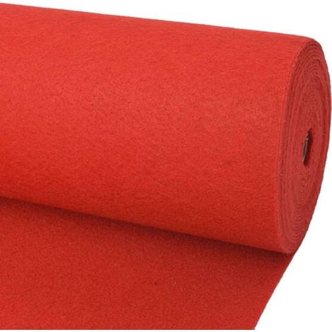 Tapis rouge uni, 1,2 x 12 mètres, polyester. (1/5)