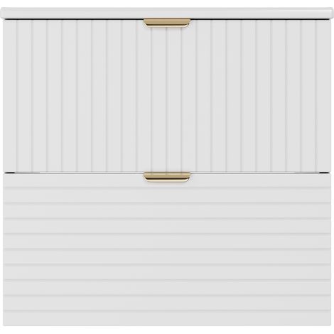 Mueble de baño suspendido con lavabo cerámico 61 x 46 x 57 cm MDF blanco MODENUIT (1/5)