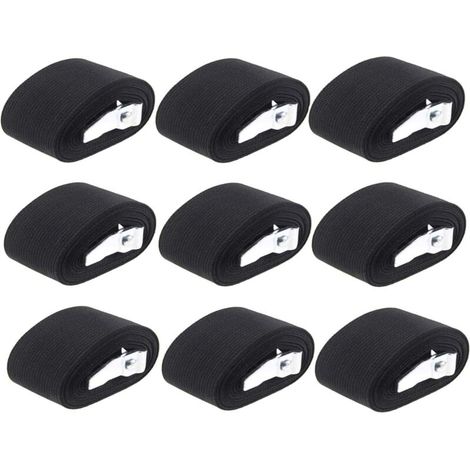 Sangles de fixation, lot de 9 sangles à cliquet avec boucle, adaptées aux porte-bagages de moto, porte-vélos et bagages, 2,5 cm x 2 m (1/5)