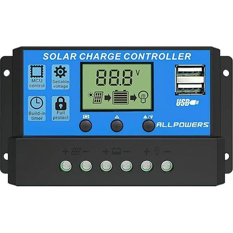 Contrôleur de charge solaire 20A Contrôleur de panneau solaire intelligent avec port USB Affichage 12V/24V—— (1/5)