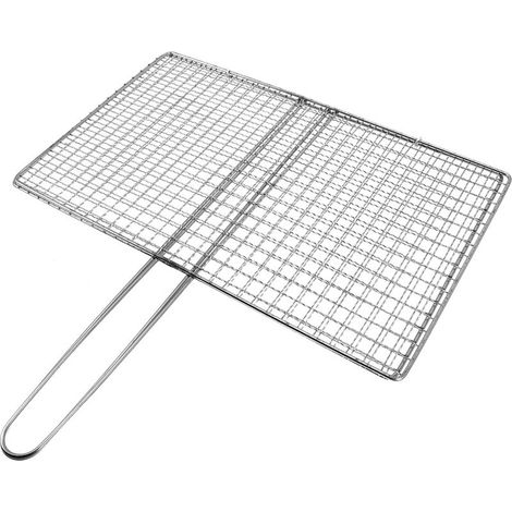 Grille à Poisson en Acier Inoxydable pour Barbecue et Camping, Panier à Griller 1727Cm, Maille Renforcée, Panier à Légumes et Viande, Ustensile Cuisson Plein Air (1/5)