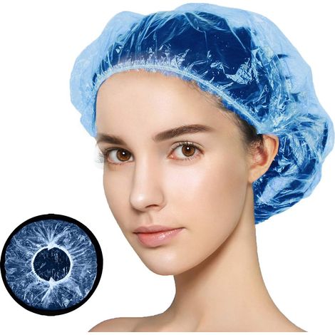 Bonnets de douche jetables 100PCS, emballés individuellement imperméables,