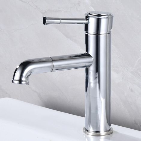 Mitigeur pour vasque - laiton - chromé - pour lavabo moderne (1/5)