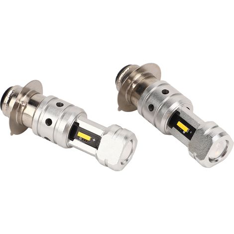 Ampoule LED H6 H6M P15D pour moto, double lentille optique, 100 W, ultra-lumineuse, pour phare de quad ou SSV, lumière jaune 3000 K (1/5)
