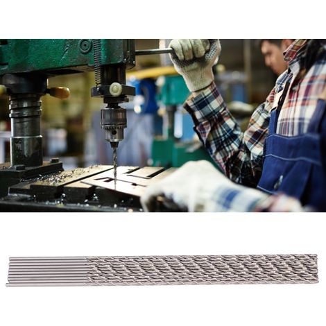 10 pièces Forets Extra-Longs HSS à Queue Cylindrique, 2,5x200mm pour Perçage Profond (1/5)